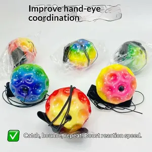 Kids Wrist Elastic Ball for Stress Relief and Focus Enhancement, Rebound Ball with String for Boys & Girls, Fun Activity for Students, Stress Ball Without Net