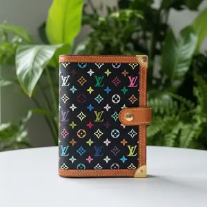 Pre-owned Louis Vuitton canvas and leather Small Leather Goods Multicolor Agenda PM with Box and Paper