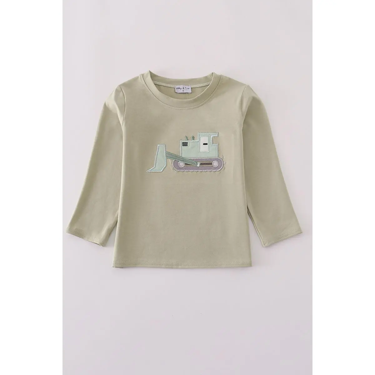 Abby & Evie Cream excavator applique top