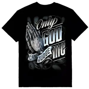 Men's Short-Sleeve Chicano Sports T-Shirt - "Only God Can Judge Me" 25K Gangster Streetwear