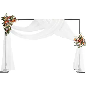 Black Backdrop Banner Stand 10x7 FT,Square Wedding Arch Balloon Frame,Duty Background Stand Kit,Photo Backdrop Stand for for Parties Birthday Video Studio