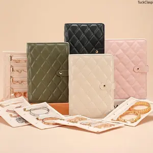 PU Leather Jewelry Book Organizer with 5 Loose Pages, Portable Bracelet and Ring Storage Binder, Secure Waterproof Jewelry Case for Travel and Everyday Use