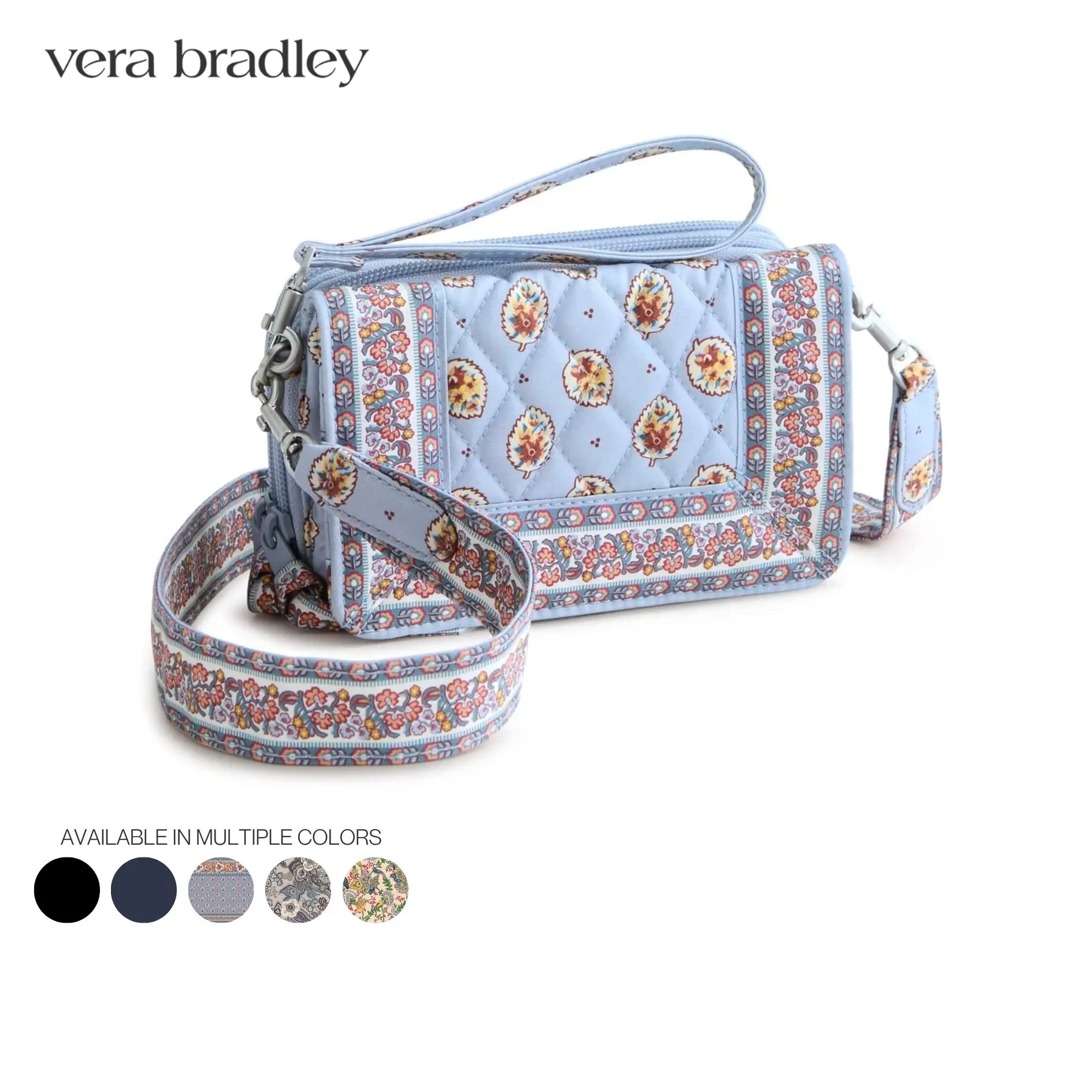 Vera Bradley Carlow All-in-One Crossbody Wallet with Card Slots and ID Window