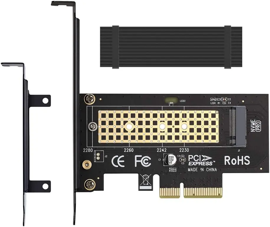 M.2 NVME to PCIe 3.0 x4 Adapter with  Heatsink Solution