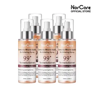 NorCare Peel Shot Keratin Care 2026 Micro-Bubble Tech Gentle Turmeric Exfoliating Spray with Niacinamide & Jeju Carbonated Water 200ml*5 Aha Lactic Acid Dead Skin Remover