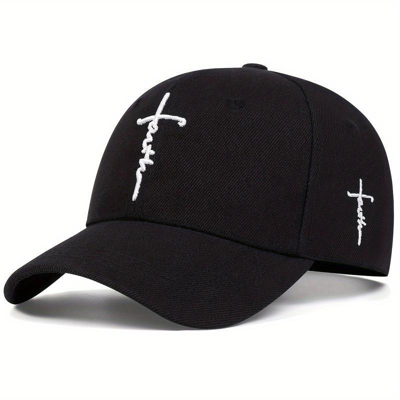 2-Piece Black and White Baseball Cap Set with Cross Embroidery, Breathable Duckbill Design, Unisex Outdoor Sports Hat for Daily Wear and Fashion Styling