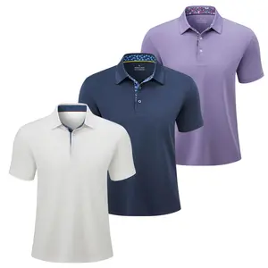 3-Pack Men’s Polo Shirts – Soft Breathable Short Sleeve Polos, Comfortable Casual Fit, Classic Collared Shirts for Work, Golf & Everyday Wear