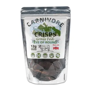 NEW* Carnivore Crisps Beef Eye of Round, Premium Beef Eye of Round for Cooking and Seasoning, Rich in Protein, Paleo & Keto Friendly, 1.5 oz