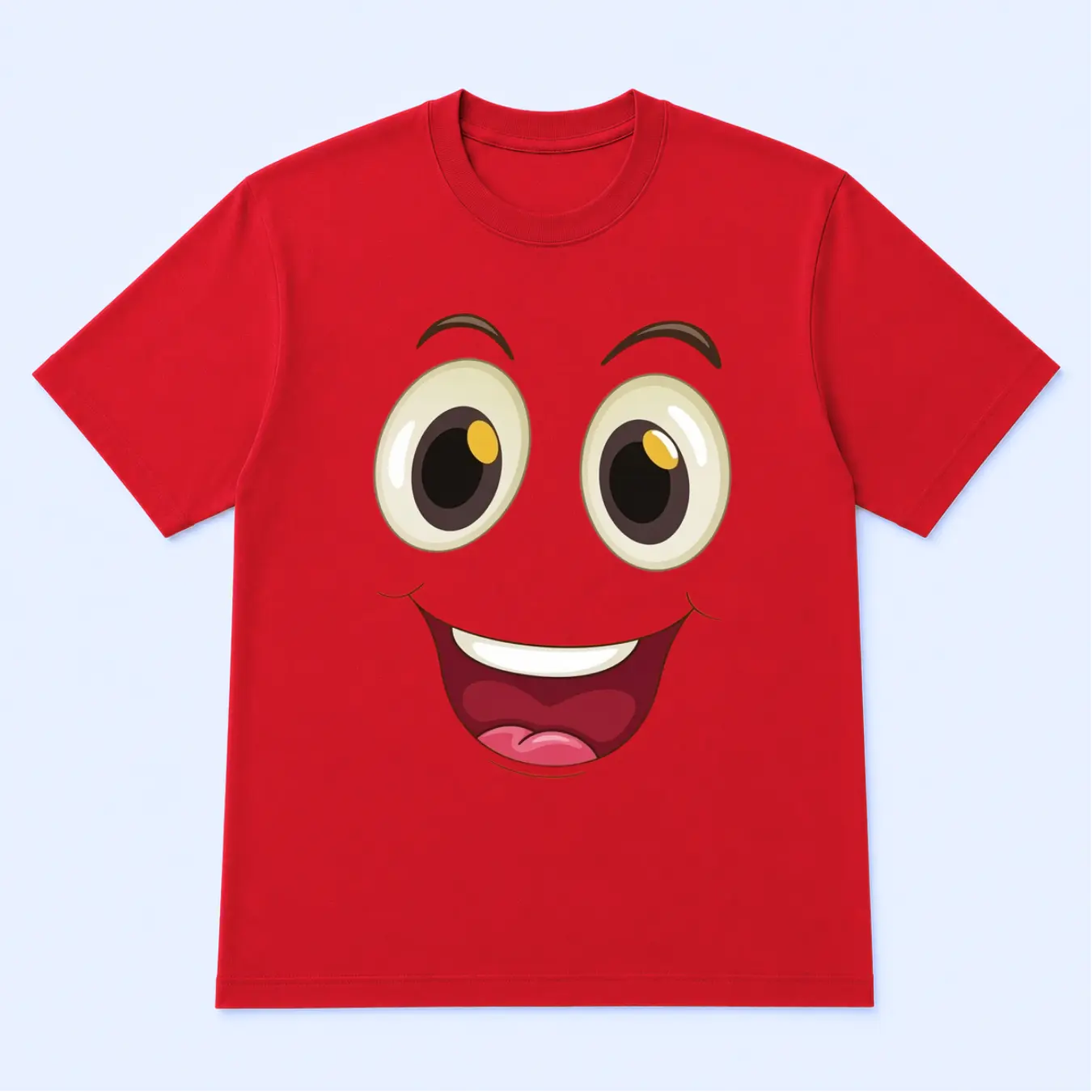 Funny Smiley Face Graphic T-Shirt, Cute Cartoon Emoji Tee, Happy Face Costume Shirt, Minimalist Fun Unisex Gift
