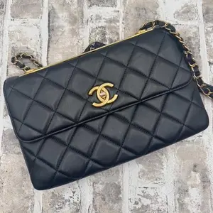 Pre-owned CHANEL Lambskin Leather Shoulder Bags Lambskin Quilted Trendy CC Flap