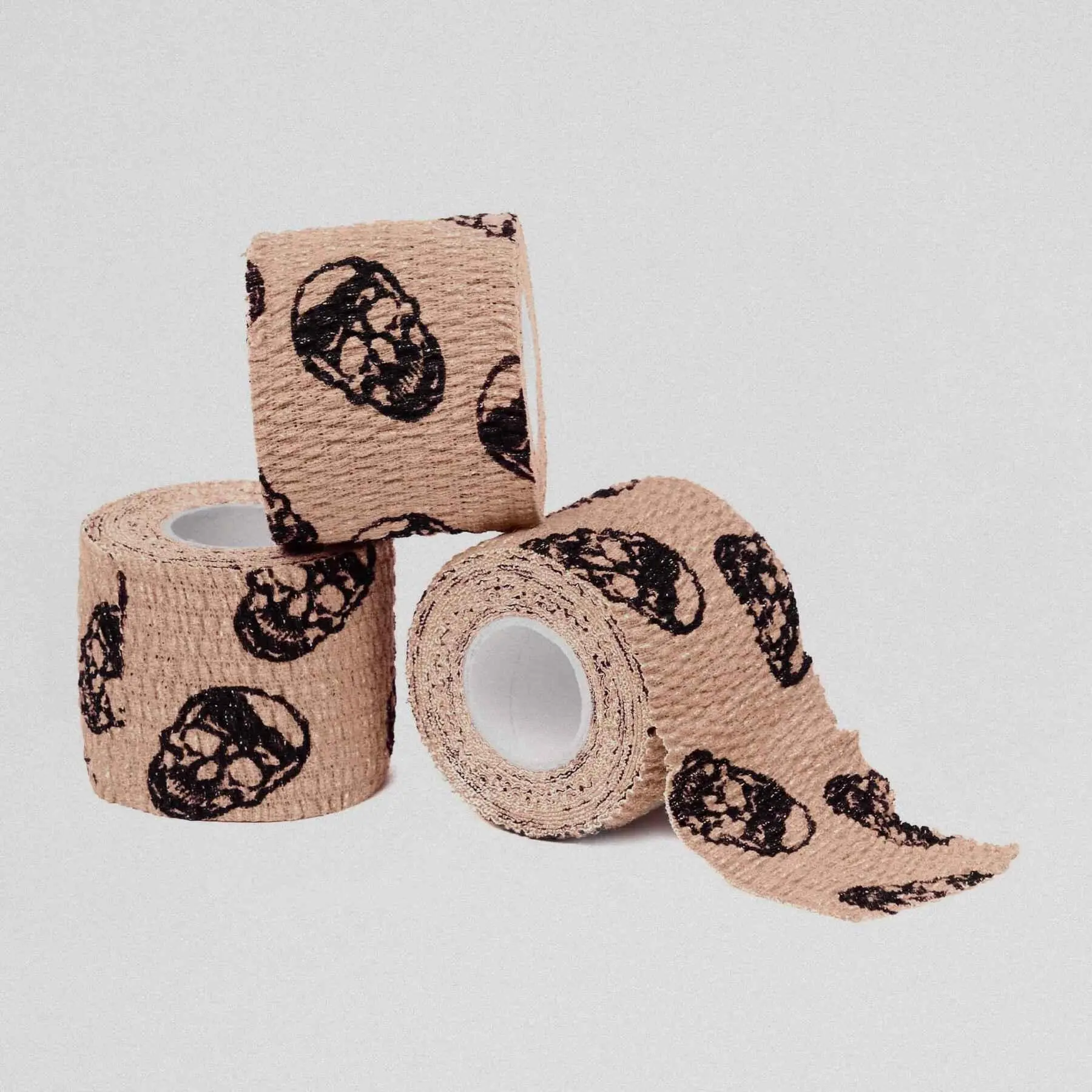 Gymreapers Skull Tape - Taupe - 3-Pack of 2 Inch Heavy Duty Adhesive Tape for Sports & Outdoor Accessories - Protect Fingers & Hands from Blisters & Tears - 15 Yards (45 Feet) Total Length