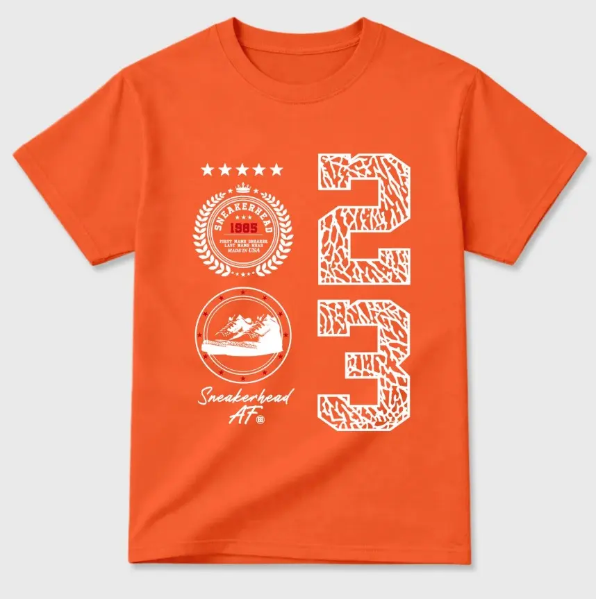 Orange Citrus 3 Inspired Graphic Tee, Orange White Outfit, Unisex Cotton Fashion T-Shirt, Sneaker Matching Outfit, Gift for Sneaker Lovers