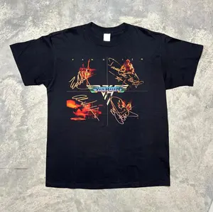 [SALE OFF 25%] New Van Halen Rock Band Live Tour Concert Black Unisex T-shirt Cotton Full Size