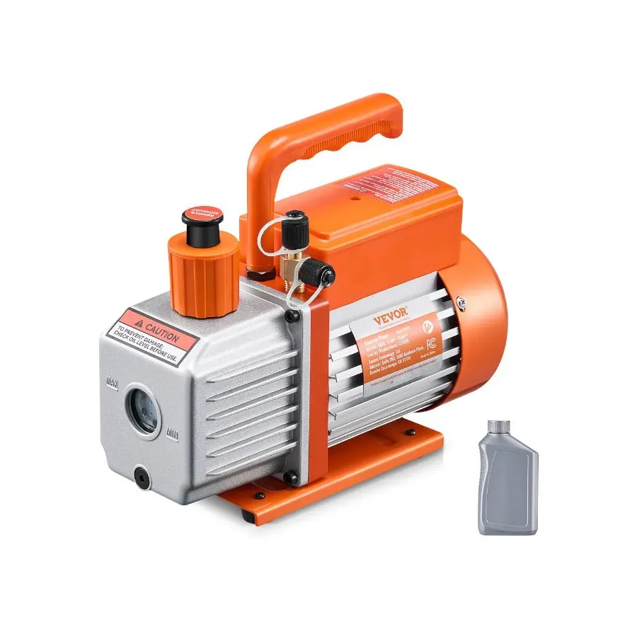 【Summerfinds】 Single-Stage Rotary Vane HVAC Vacuum Pump Kit, 3.5 CFM Flow, Compatible with R134a/R22/R410a Systems, Includes Oil Bottle for Automotive AC Maintenance and Resin Degassingdealsforyoudays