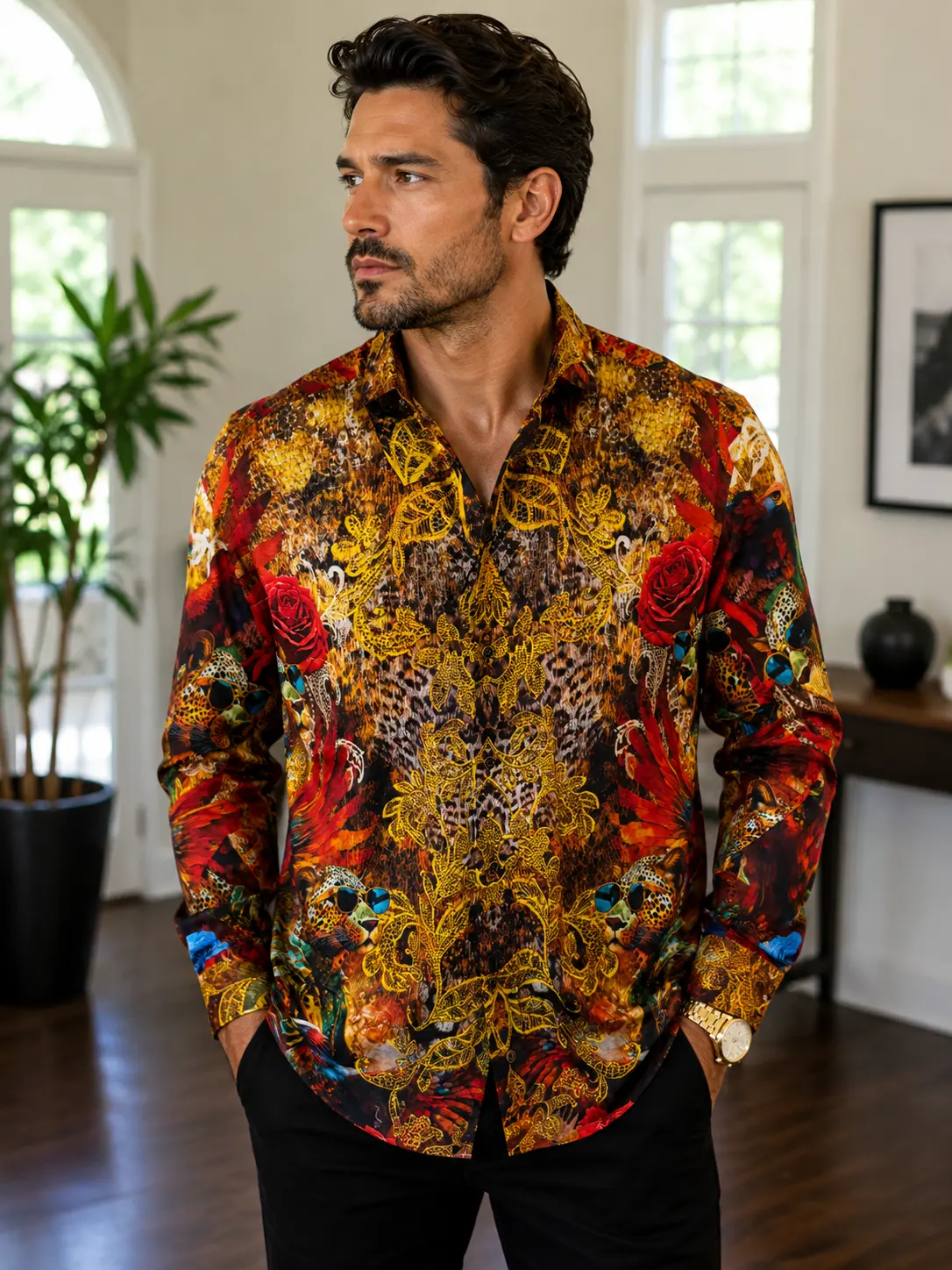 Barabas Golden Safari Rhinestone