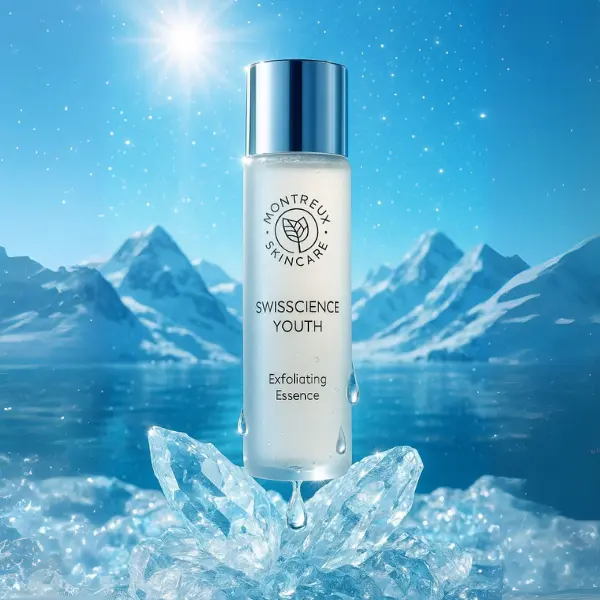 Montreux Skincare Swiss Science Youth Exfoliating Essence 150ml - 97% Natural, Gently Exfoliates Dull Skin, Plumps & Tones, 95% Skin Balance