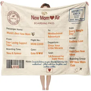 Heartwarming Message Blanket - Gifts for Women, New Mom Postpartum Keepsake, Mother's Day Birthday Gift,summervibes