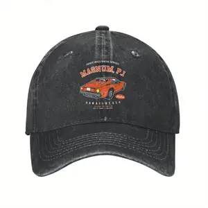 S&T Magnum Detective Agency TV Show Inspired Retro Vintage Hat - Magnum PI Logo And Private Investigation Service Print, Adjustable Snap Closure, Unisex Casual Hat, TV Show Fan Merchandise (Machine Washable) - Iconic Magnum Detective Agency Logo