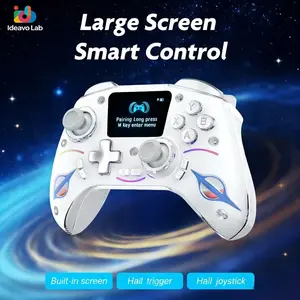 New Smart Large Screen Game Controller, Wireless Gaming Controller, Wireless Hall Effect Joysticks, Multi-Platform Dual Hall Sensor PC/switch/iOS/android/ps4, RGB Lights