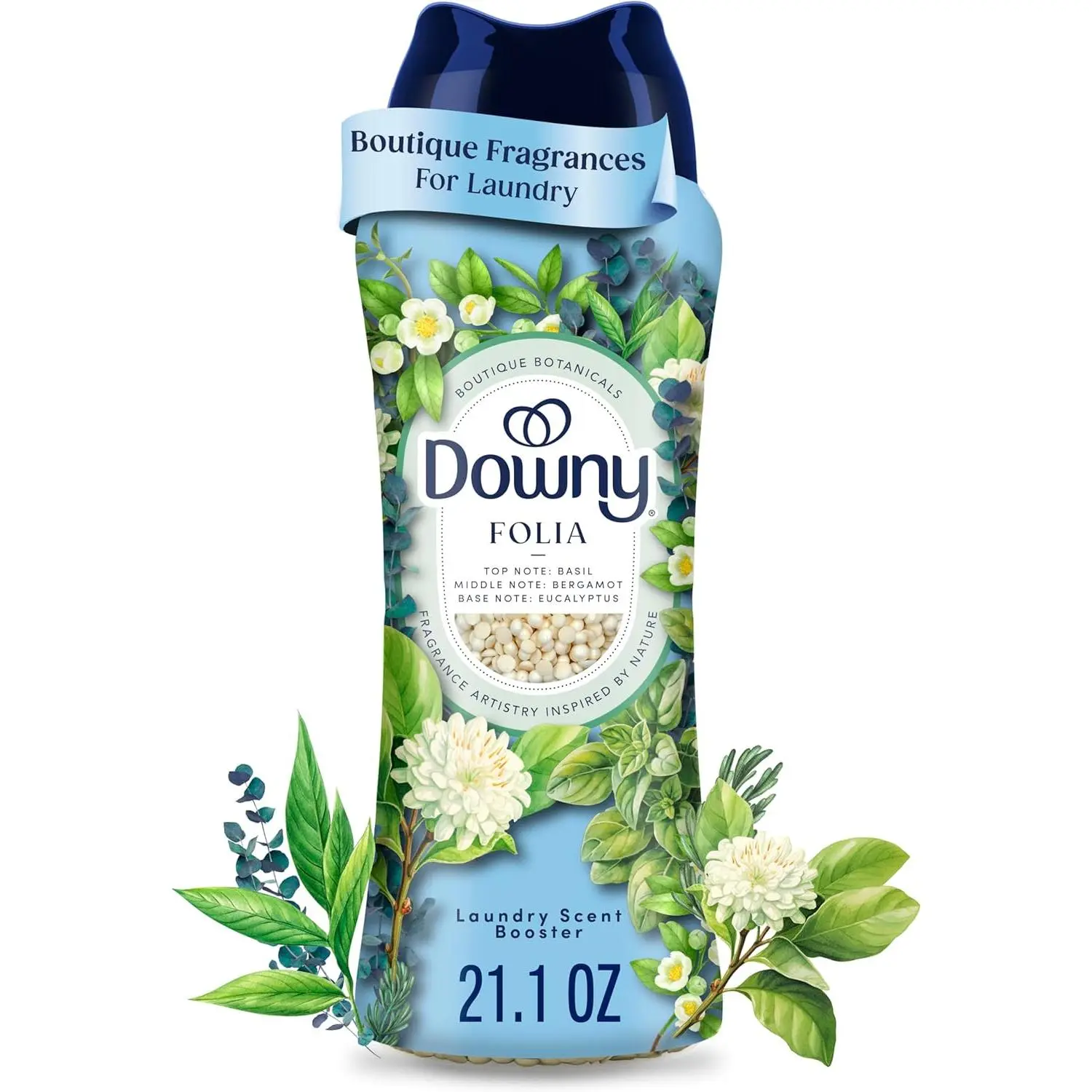 Downy Boutique Botanicals In Wash Laundry Scent Booster Beads, Boutique Fragrances inspired by the Artistry of Nature, FOLIA Scent, 21.1 oz