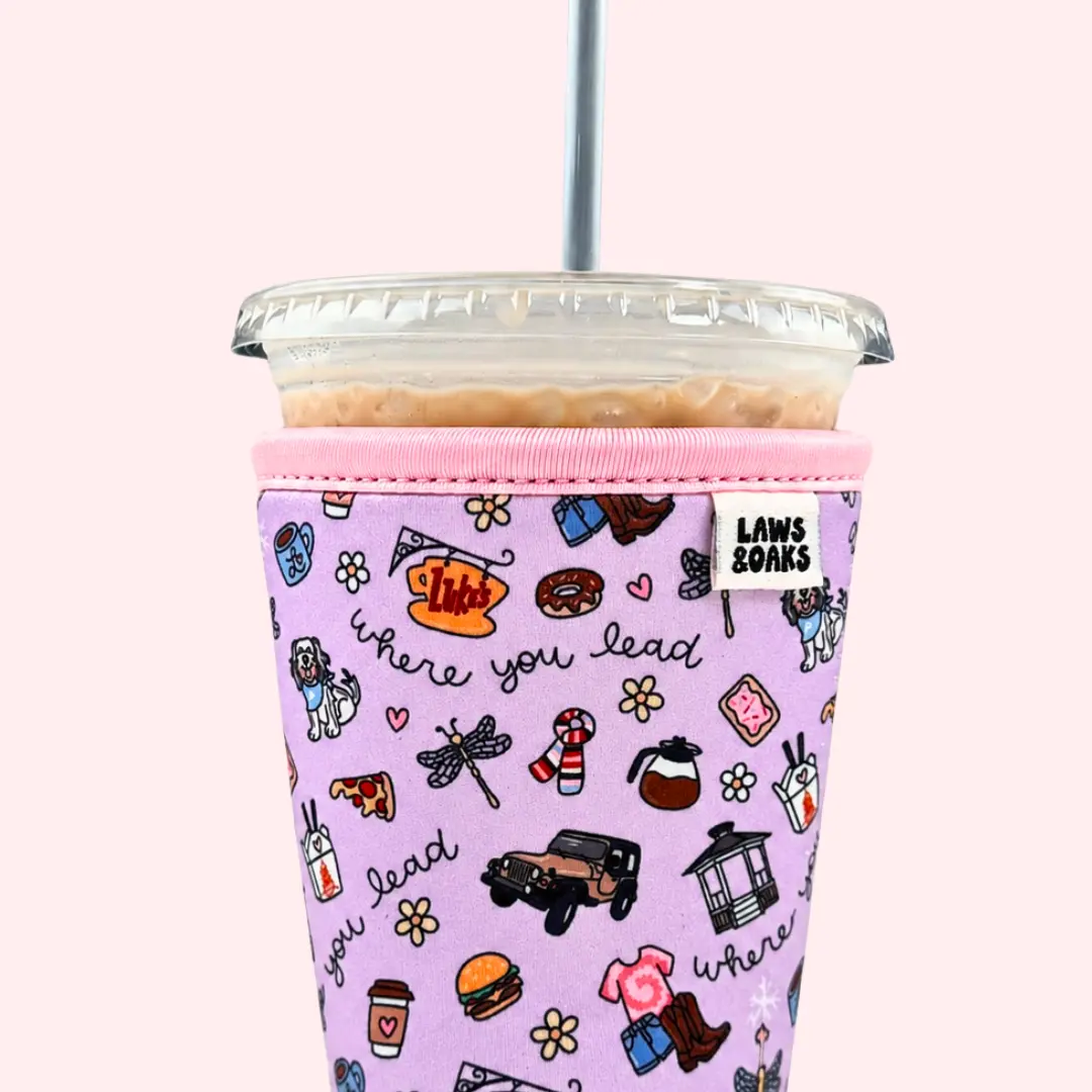 Where You Lead Drink Sleeve, Fits 16-32oz Drinks, Reusable Coffee Sleeve, Gilmore Girls Inspired, Lorelai Gilmore