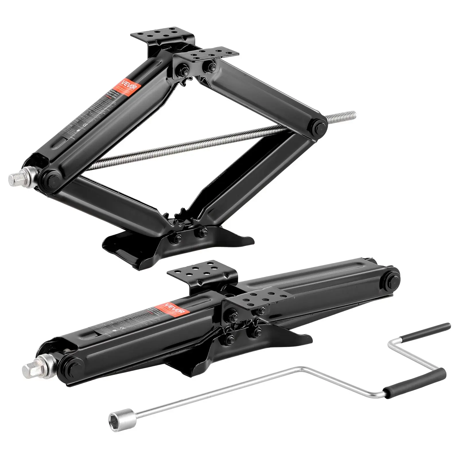 【DealsForYouDays】VEVOR 9000 lbs RV Scissor Jacks, 4-23.4 in RV Stabilizer Leveling Scissor Jacks, Set of 2, Heavy Duty Stabilizer Jack with Crank Handle, Socket and Bubble Levels, Not Easily Bent or Deformed Car Repair Tools Car Tire Inflator
