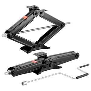 VEVOR 9000 lbs RV Scissor Jacks, 4-23.4 in RV Stabilizer Leveling Scissor Jacks, Set of 2, Heavy Duty Stabilizer Jack with Crank Handle, Socket and Bubble Levels, Not Easily Bent or Deformed