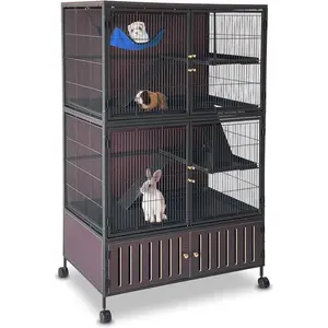 5-Tier Large Metal Small Animal Cage for Ferret, Chinchilla, Guinea Pig, or Rat – Multi-Level Habitat with Wheels, Lockable Doors, Removable Ramps & Trays, Hammock – Rolling Critter Nation top table