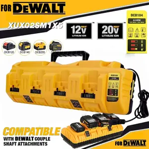 DCB104 4 Ports Multi Charger Station Replacement Charger for Dewalt Compatible with 12V-20V MAX High Capacity Lithium-ion Battery power tool with Dual USB Ports (No Batteries Included) tiktokshopspringglowup