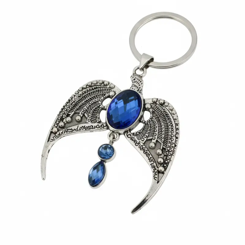 Keychain: Blue Jeweled Eagle