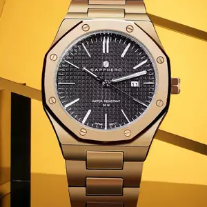 SAPPHERO Men Octagonal Design Watch 30M Waterproof Fashion Quartz Watch Mens Business Fashion  Wristwatch