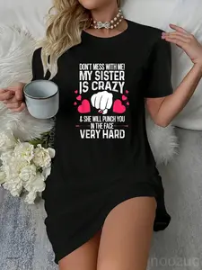 Funny Crazy Sister Design Brother And Sister Humor Quote Dress