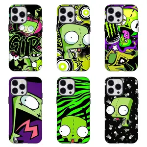 Iconic 1Invader Zim G.I.R Phone Case Y2K Alien Cartoon Aesthetic Design Compatible for iPhone 17 16 15 14 13 12 11 and for Samsung S21-S25 Ideal Gift for 90s Kids