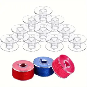 Clear Sewing Machine Spool, 100pcs/set Universal Multi-function Spindle Sewing Machine Spool, Household Transparent Plastic Spindle for Sewing Machine Sewing Tools