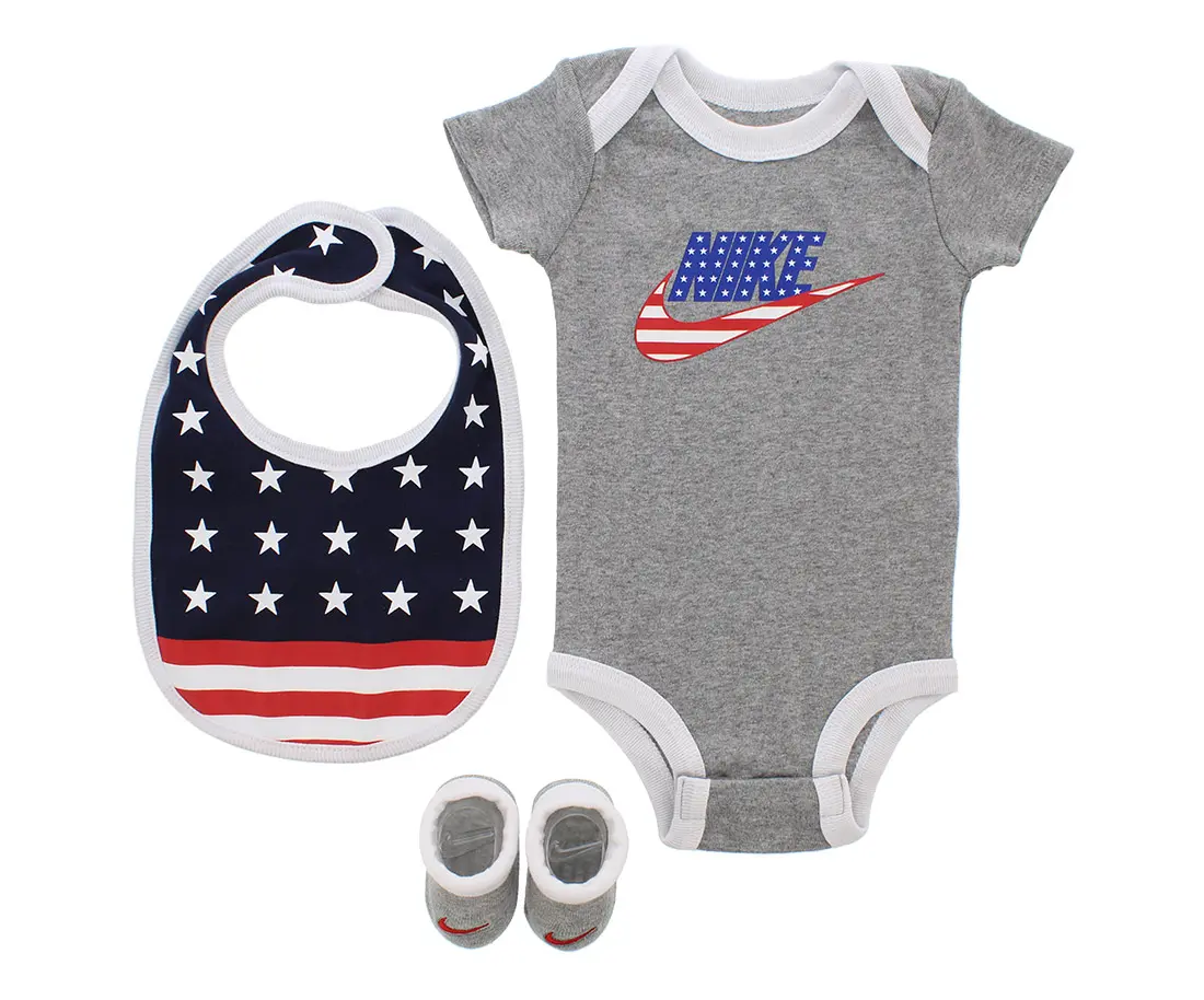 Nike Americana Bodysuit With Bib And Booties Baby Boys Clothing Set