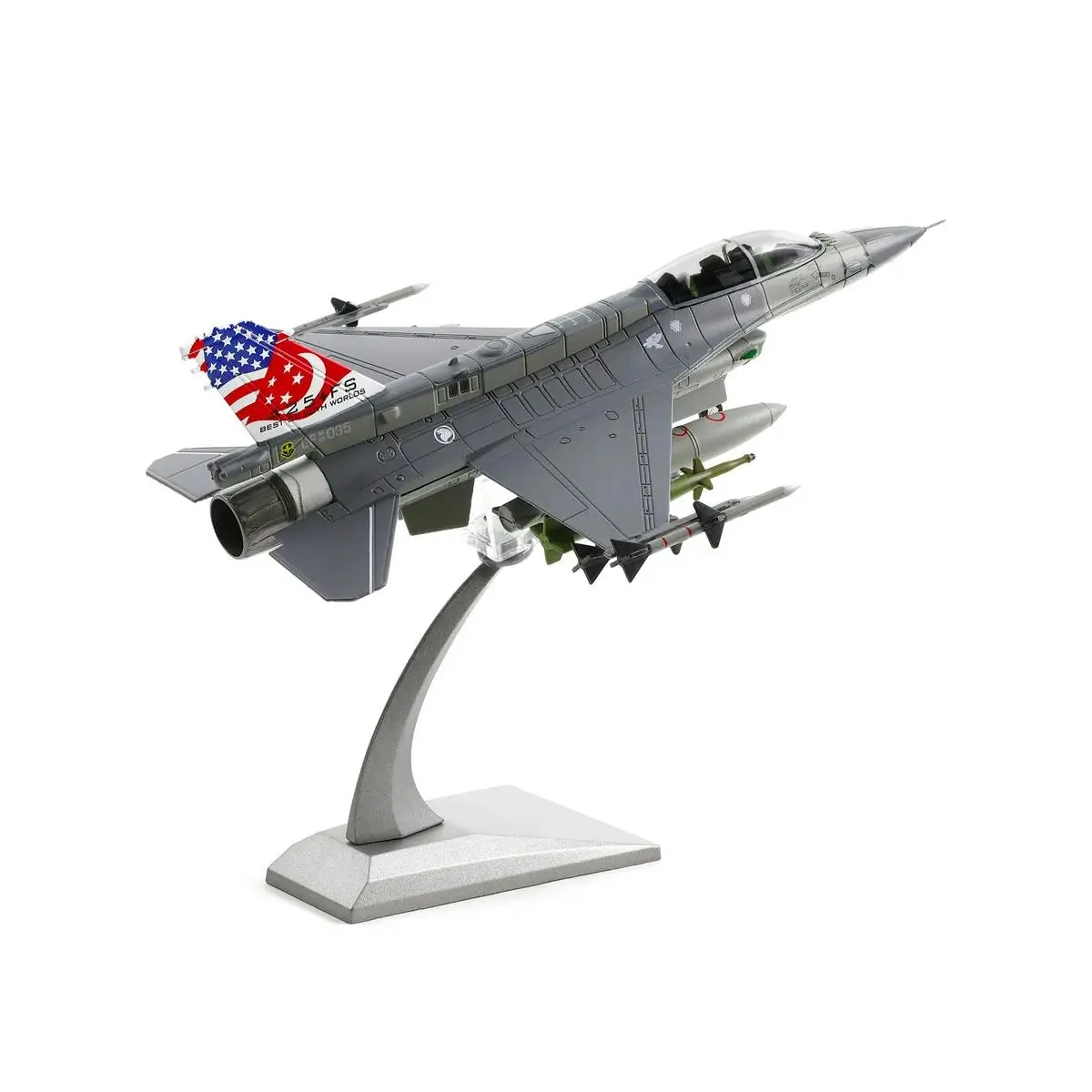 Lockheed Martin F-16D Singapore Model Aircraft - 1:72 Scale Metal Diecast Collectible Model Building Kit, Adult (18+ Years) Toy with Included Pilot Figure