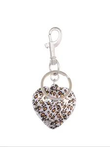 Fashion Leopard Pattern Heart Shaped Keychain, Cute Keychain for Women & Girls, Trendy All-match & Exquisite Keychain for Birthday Gift, Keychain for Bags
