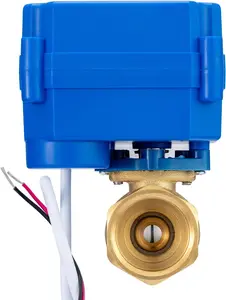 3/4" Motorized Ball Valve, Brass Electrical Ball Valve Standard Port, 9-24V AC/DC, 2 Wire Auto Return