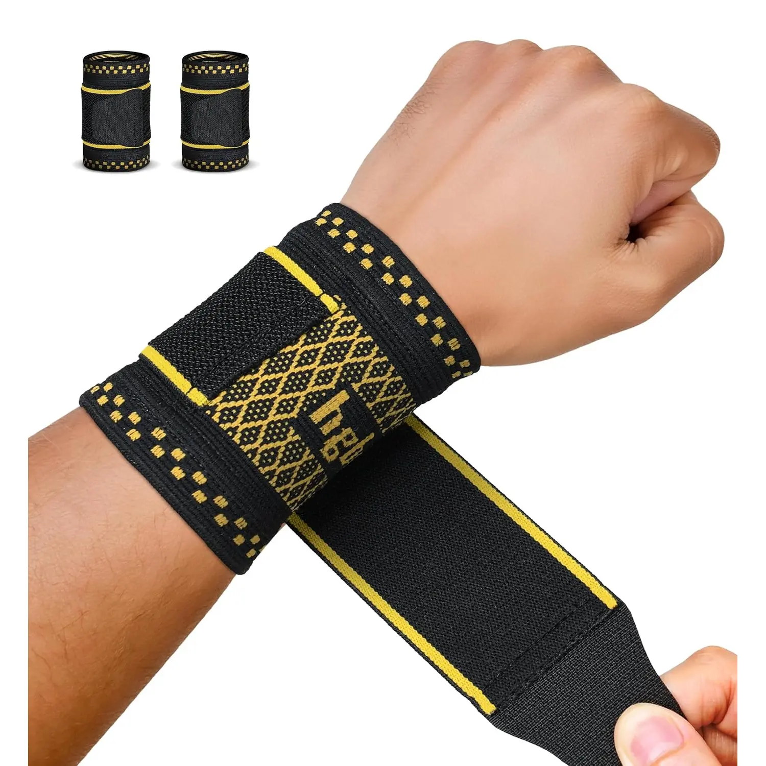 Copper Infused Compression Wrist Brace with Wrap, Medium