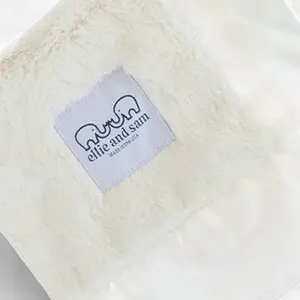 Luxury Baby Lovey Security Blanket with Satin Trim - Ivory