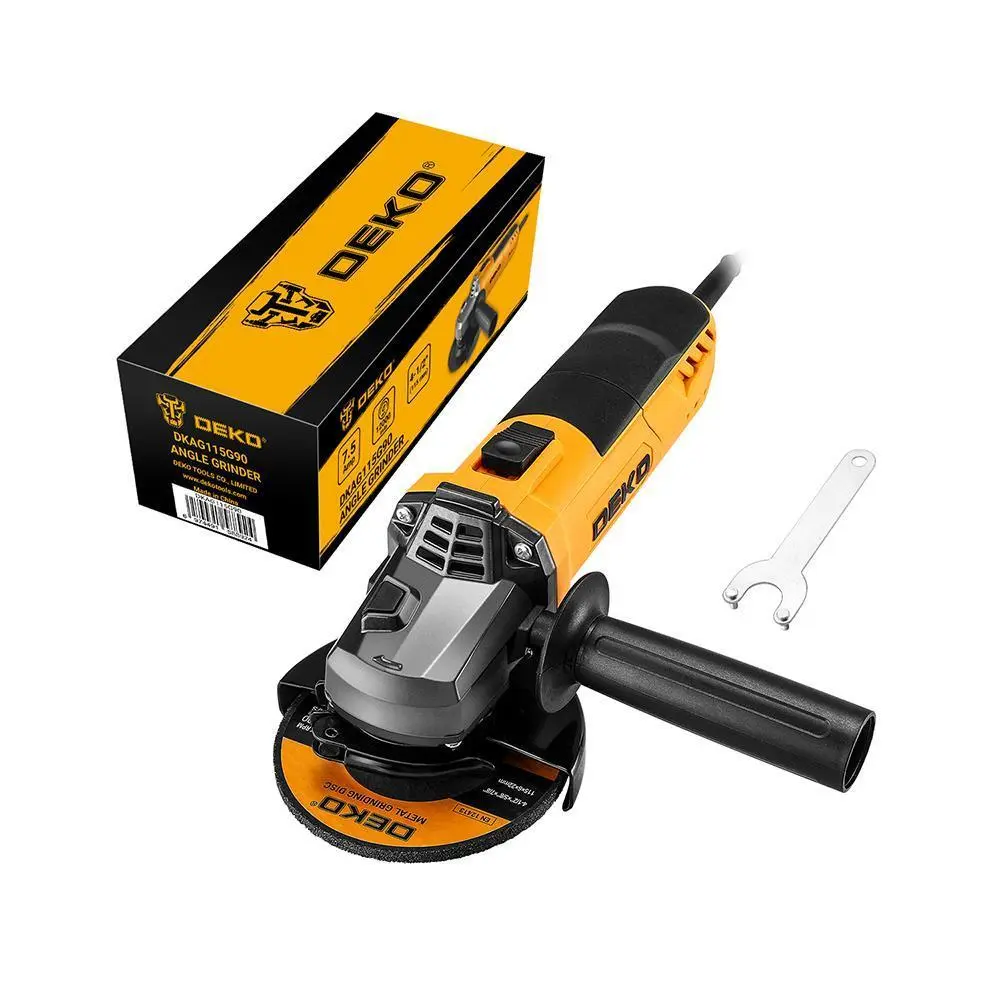 DEKO 110V Angle Grinder, 12,000 RPM, 7.5A, Ideal for Sanding, Grinding, Cutting, Professional Electric Tool. Portable Handle Heavy Duty Industrial Cordless fathersdaygift