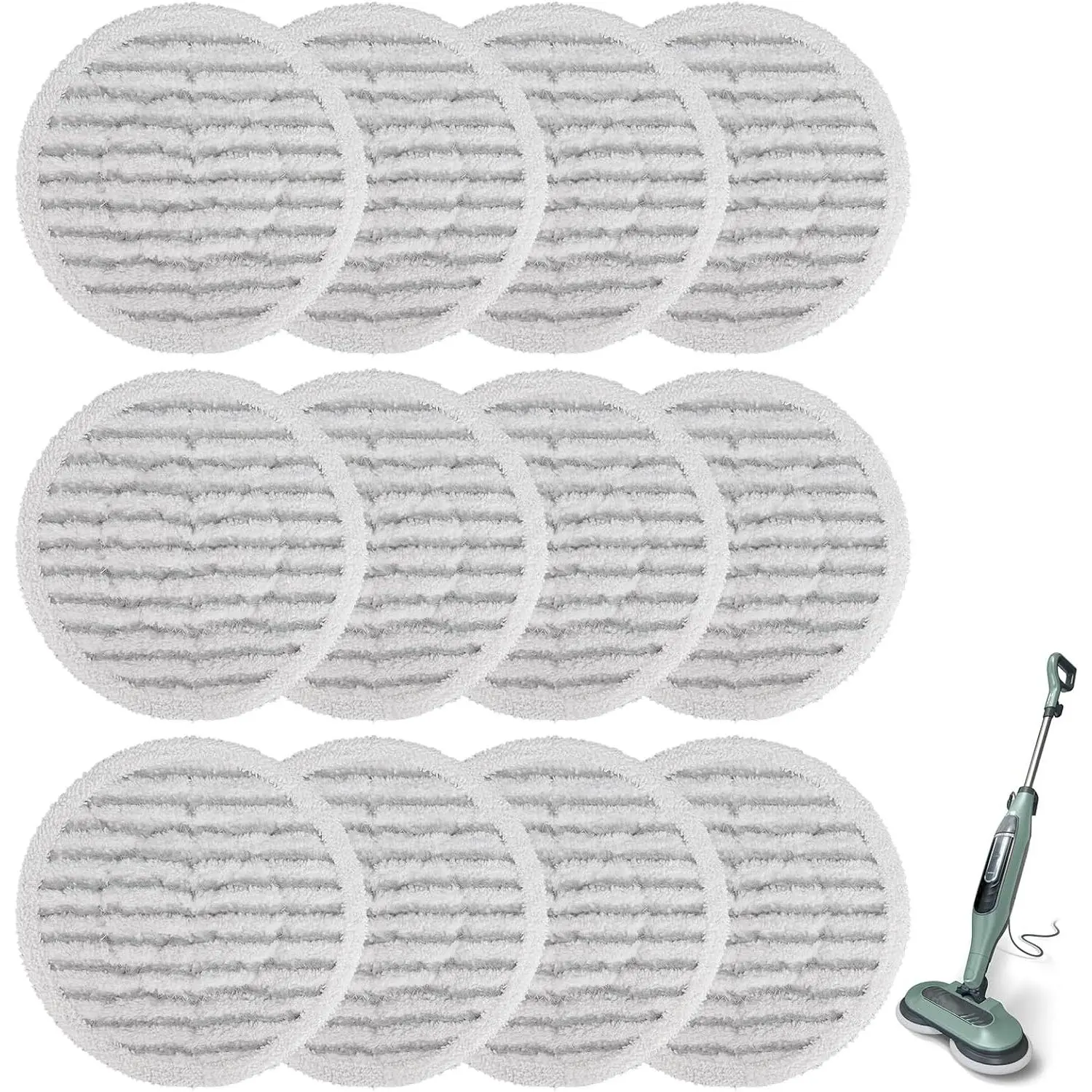 Pads for  Steam Scrub Mop: 12 Pack Spin Mop Refills Fit for  S7000 S7001 S7000C S7201 S7000AMZ S8201 S8001 S8000 Steam and Scrub Pads - Hard Floor Steam Mop Washable Pads S7001TGT