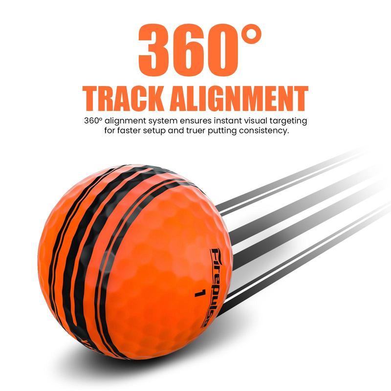 Flame Pulse X Soft Golf Balls | Two-Piece Construction | Phosphorescent Matte Golf Balls | Clear Orange | Soft Golf Balls | 360° Track Alignment | 12-Pack (1 Dozen)