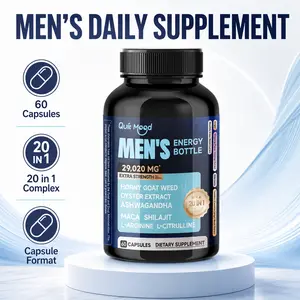 Revernal Mighty Man Energy Capsules - 20-in-1 Nitric Oxide Booster with Maca, Oyster Extract, L-Arginine, Ashwagandha, Epimedium - 100% Natural Amino Acid Dietary Supplement for Men’s Health & Fitness