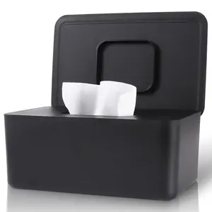 Baby Wipes Dispenser, Wipes Dispenser Baby Wipes Case, Baby Wipe Holder for Fresh Wipes, Wipes Case, Wipe Container with Sealing Design Lid (Black)