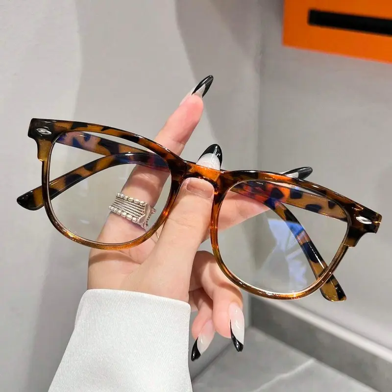 Unisex Fashion Accessory Eyewear Leopard Pattern Eyeglasses Anti-blue Light Glasses, Cute Casual Classic Design Glasses for Daily Office and School Use