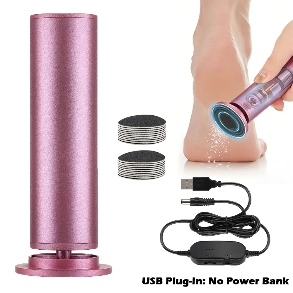 Electric Foot Callus Remover with 20pcs Sandpaper Discs, USB Foot File Pedicure Care Tool Professional Foot Scrubber for Feet Cracked Heels Dry Hard Skin, Exfoliating Callus Remover