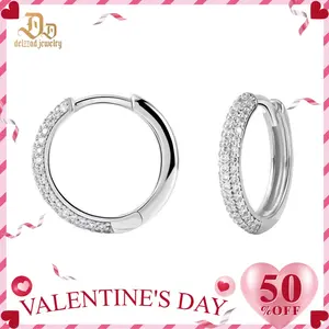 Delzzad 18K Gold-Plated Huggies Earrings Lab-Created Moissanite Earring S925 Sterling Silver Moissanite Jewelry Perfect Birthday Mother’s Day Christmas Gift for Men Women Wedding Set