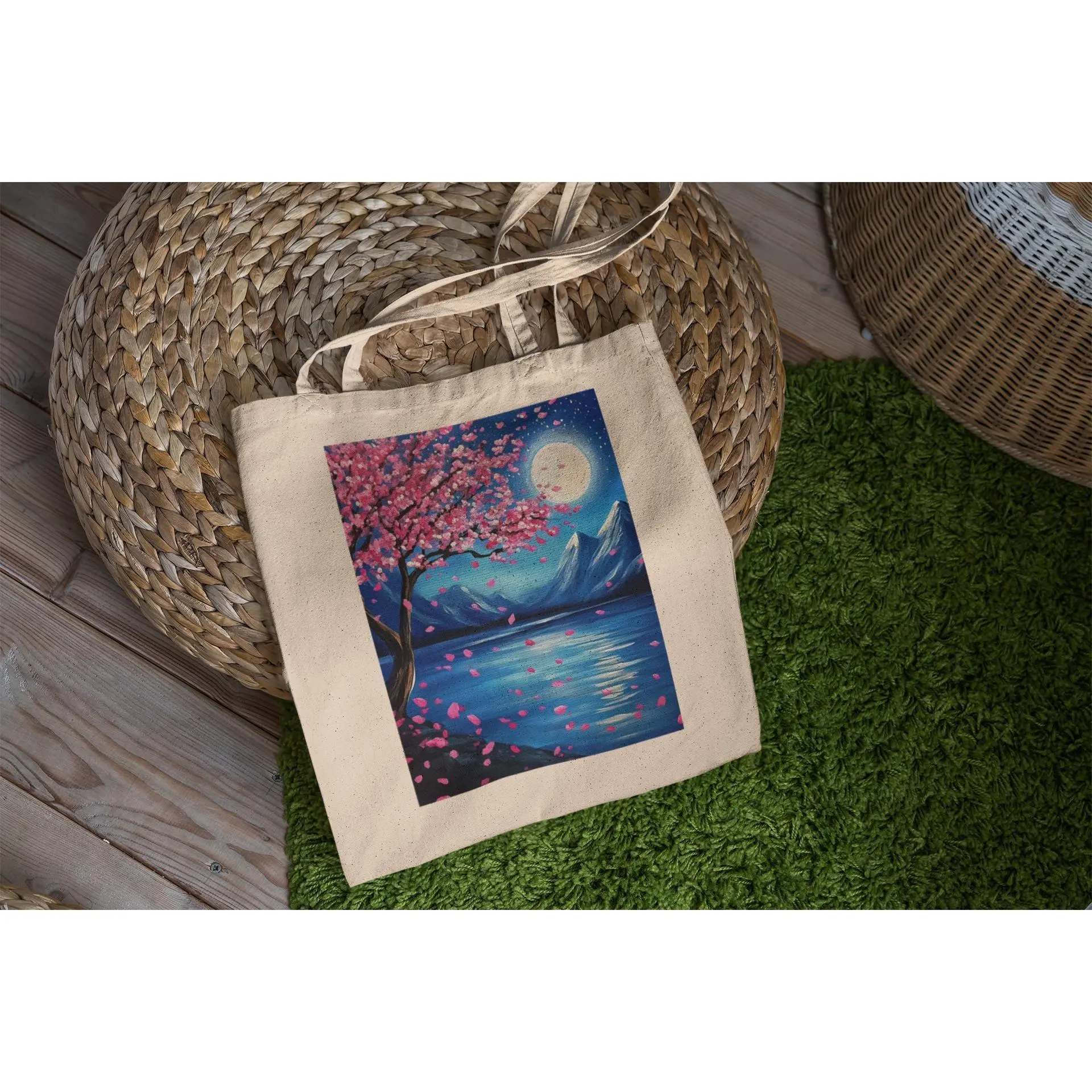 Cherry Blossom Mountain Tote Bag