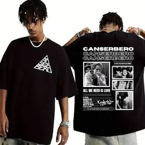 Canserbero "Todo Que Necesitamos Es Amor" – T-Shirt, Sweatshirt & Hoodie, Vintage Logo & Lyrics Print, Black Cotton Short Sleeve Tee 6KH